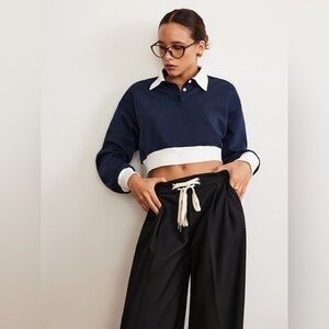 Polo Crop Sweatshirt Size XL